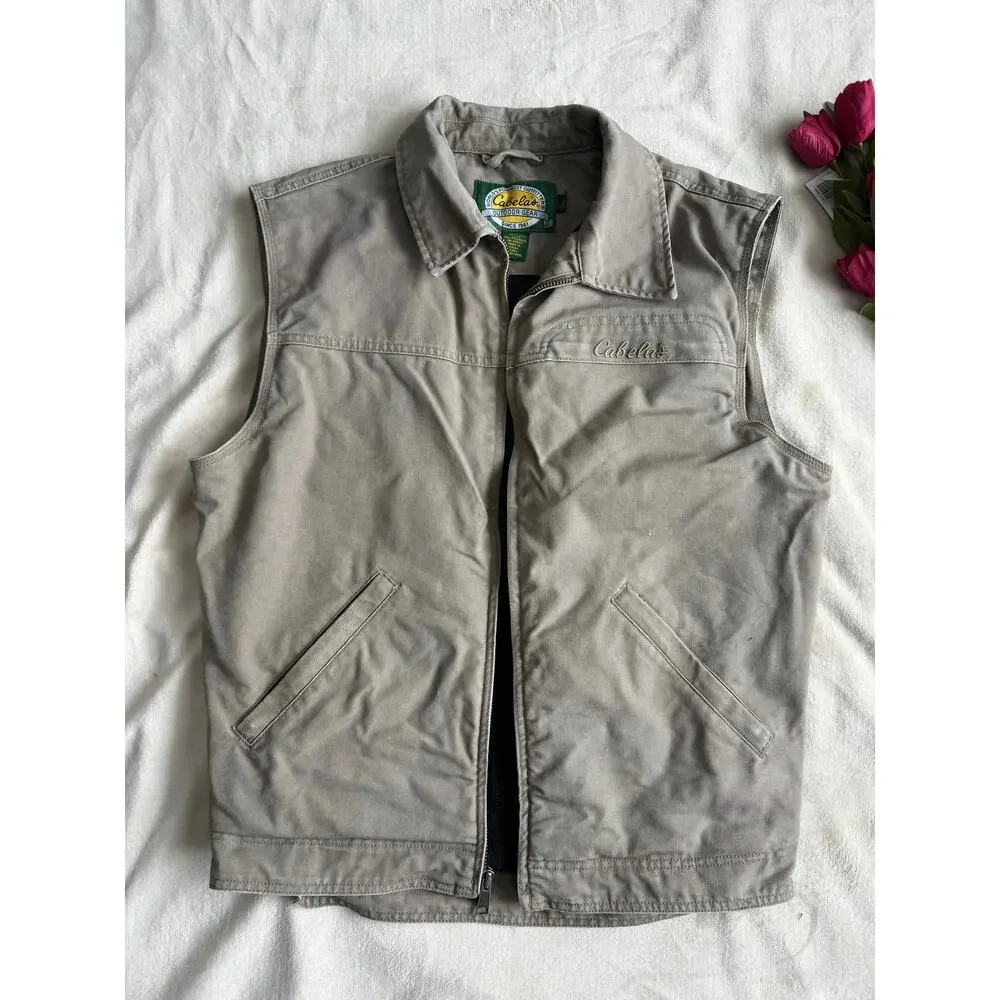 Cabela's Canvas Fleece Lined Vest Size Medium